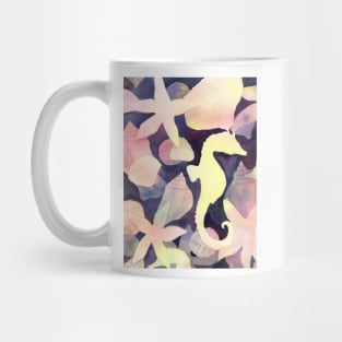 Seahorse Negative Watercolor Painting Mug
